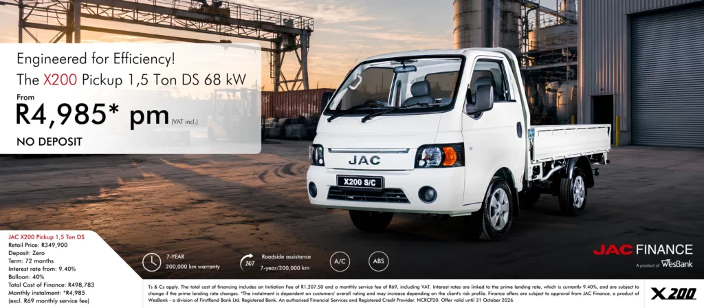 JAC X200 S/C Pickup 1,5 Ton DS 68 kW