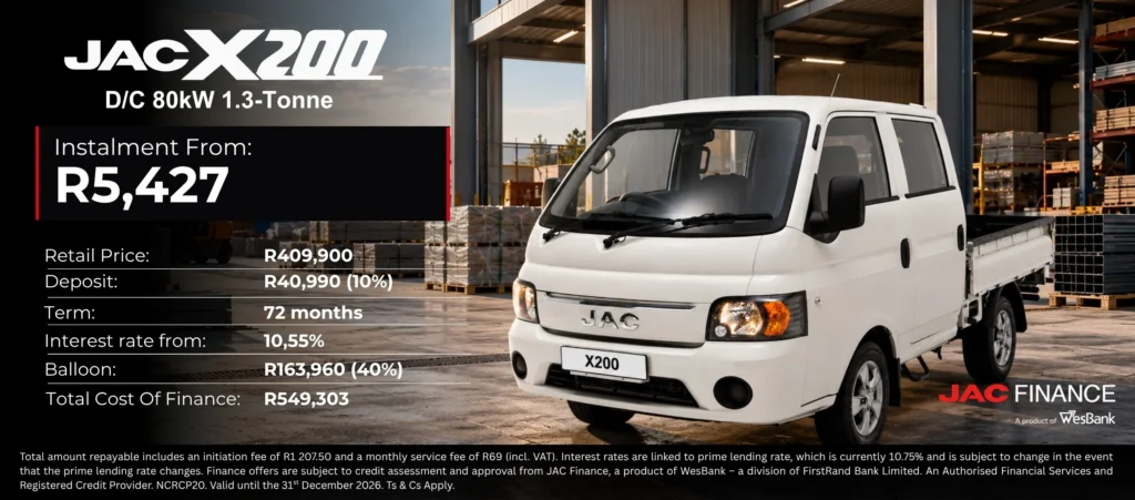 JAC X200 80kW 1.3-tonne D/C
