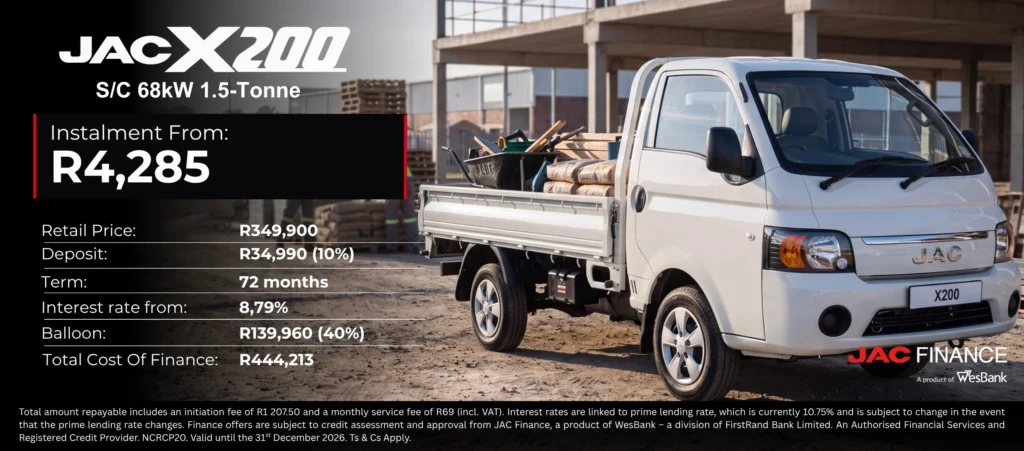 JAC X200 68kW 1.5-tonne S/C